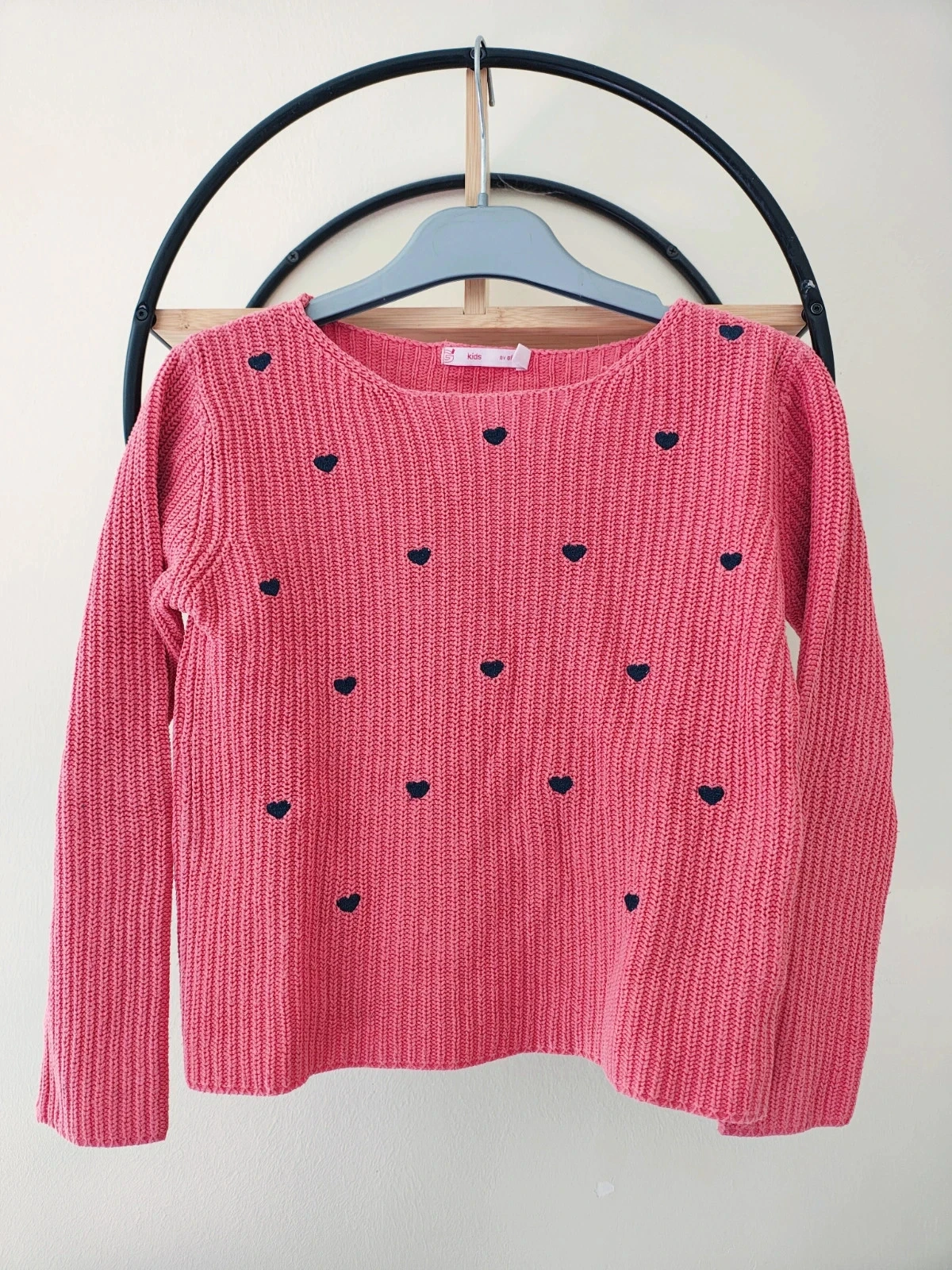 8 ans pull fin coeur brodé Gémo
